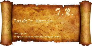 Tatár Martin névjegykártya